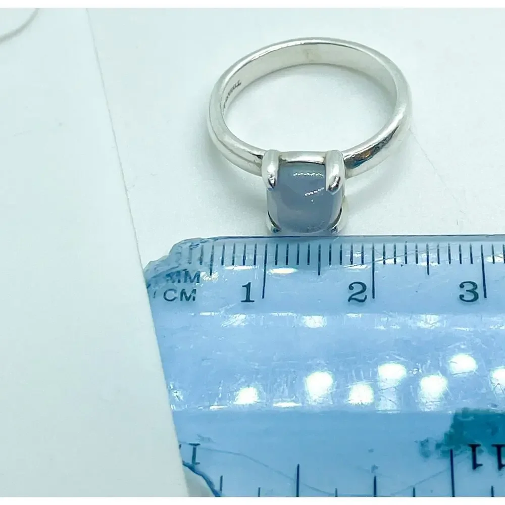 Tiffany & Co. Sterling Silver Chalcedony Sugar Stack Picasso Ring Size 5.75